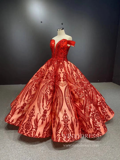 Sequin Lace Ball Gowns Emerald Green Quinceanera Dresses 66661 viniodress-Quinceanera Dresses 2025 -Viniodress-Emerald Green-Custom Size-