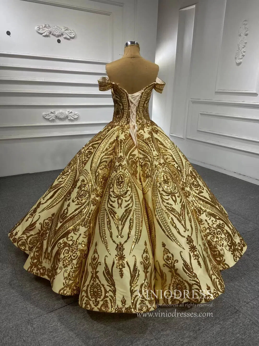 Sequin Lace Ball Gowns Emerald Green Quinceanera Dresses 66661 viniodress-Quinceanera Dresses 2025 -Viniodress-Emerald Green-Custom Size-