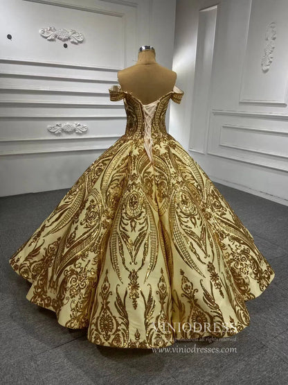 Sequin Lace Ball Gowns Emerald Green Quinceanera Dresses 66661 viniodress-Quinceanera Dresses 2025 -Viniodress-Emerald Green-Custom Size-