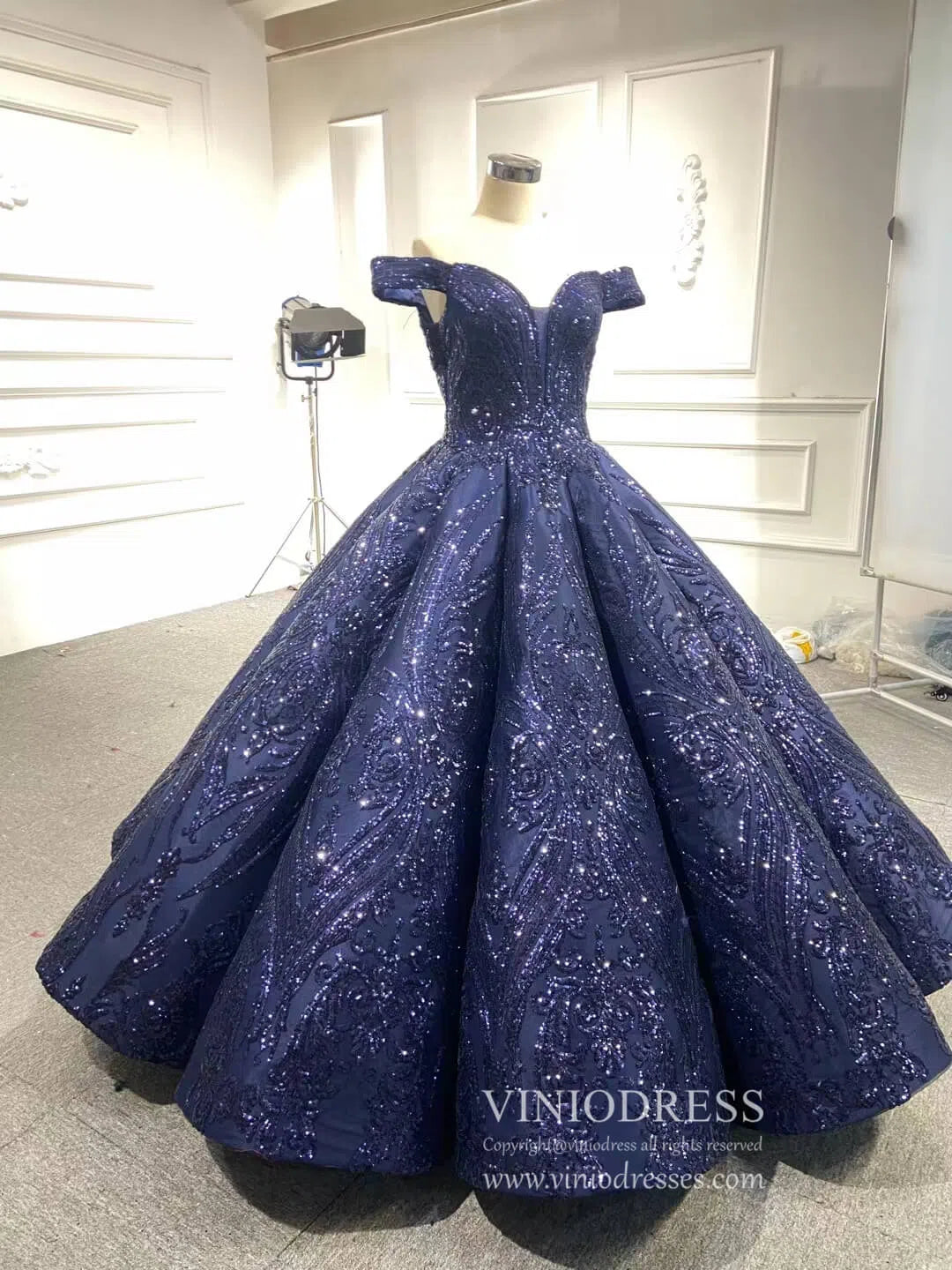 Sequin Lace Ball Gowns Emerald Green Quinceanera Dresses 66661 viniodress-Quinceanera Dresses 2025 -Viniodress-Emerald Green-Custom Size-