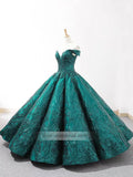 Sequin Lace Ball Gowns Emerald Green Quinceanera Dresses 66661 viniodress-Quinceanera Dresses-Viniodress-Viniodress