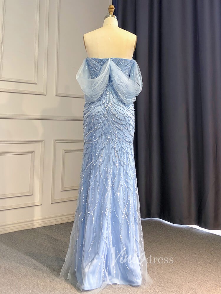 Sheath Beaded Prom Dresses with Slit Overskirt Evening Dress 20014-Evening Dresses 2025 -Viniodress-As Picture-US 2-