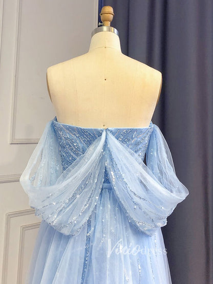 Sheath Beaded Prom Dresses with Slit Overskirt Evening Dress 20014-Evening Dresses 2025 -Viniodress-As Picture-US 2-