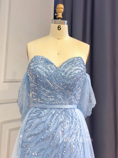 Sheath Beaded Prom Dresses with Slit Overskirt Evening Dress 20014-Evening Dresses 2025 -Viniodress-As Picture-US 2-