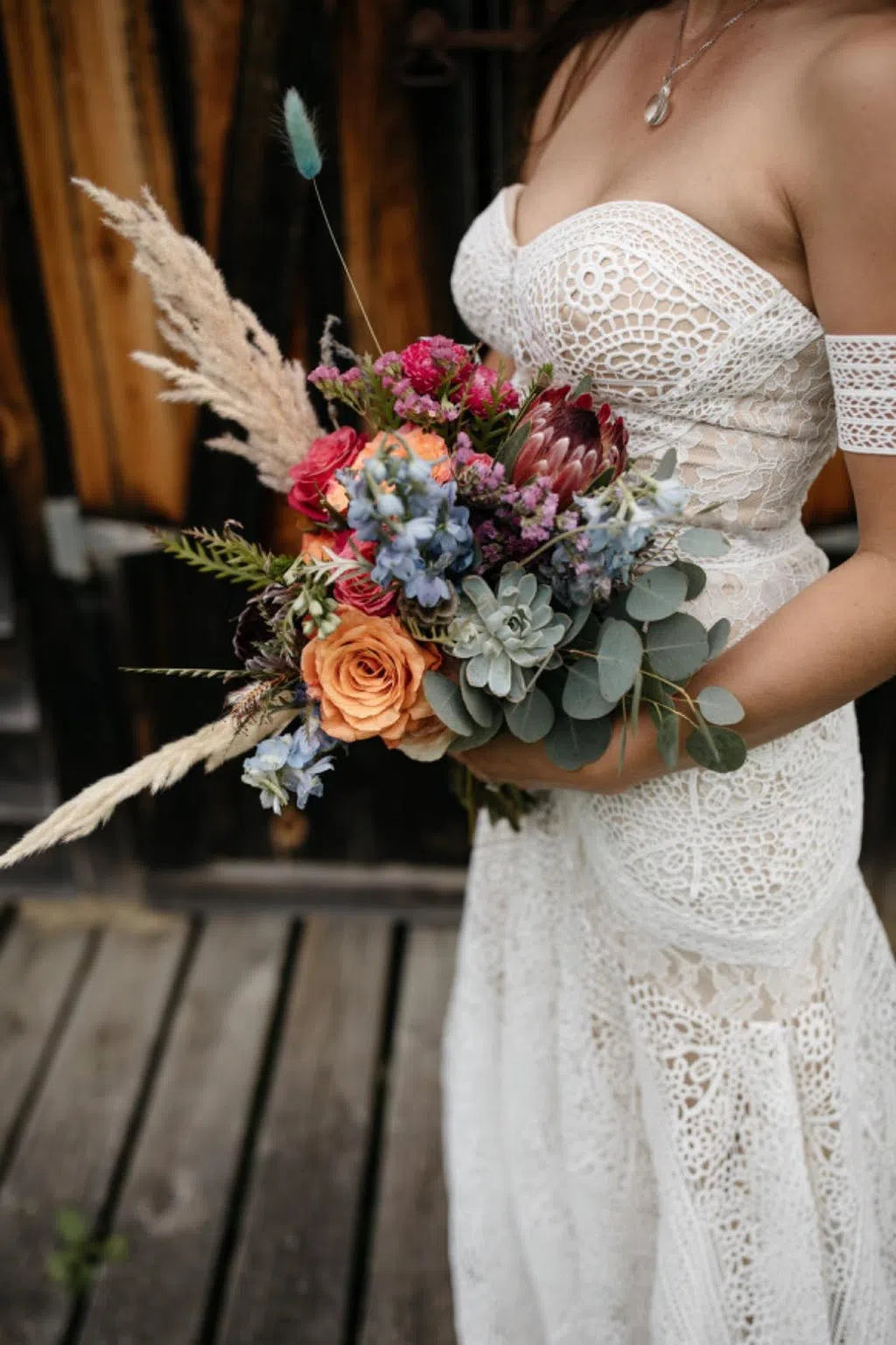 Sheath Lace Boho Wedding Dresses with Removable Sleeves VW1092-wedding dresses 2025 -Viniodress-Zipper-As Picture-Custom Size