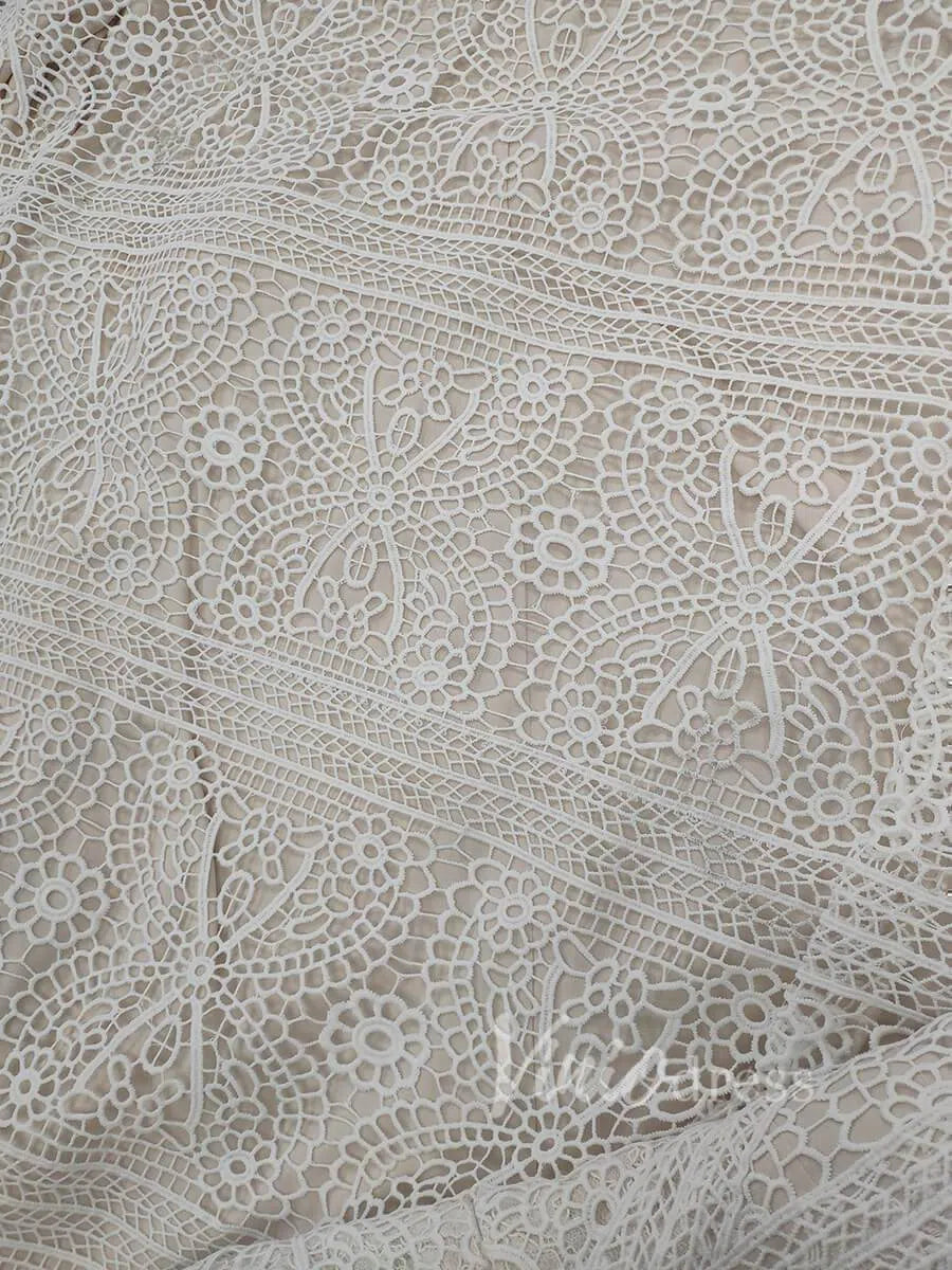 Sheath Lace Boho Wedding Dresses with Removable Sleeves VW1092-wedding dresses 2025 -Viniodress-Zipper-As Picture-Custom Size