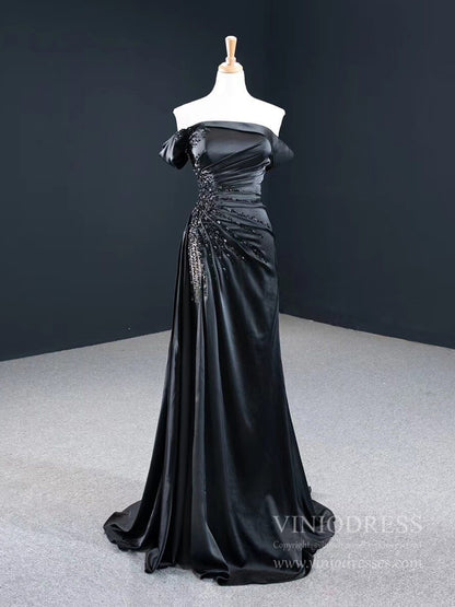 Sheath Red Formal Dress Pageant Gown with Removable Sleeves 67153 viniodress-prom dresses 2025 -Viniodress-Black-Custom Size-