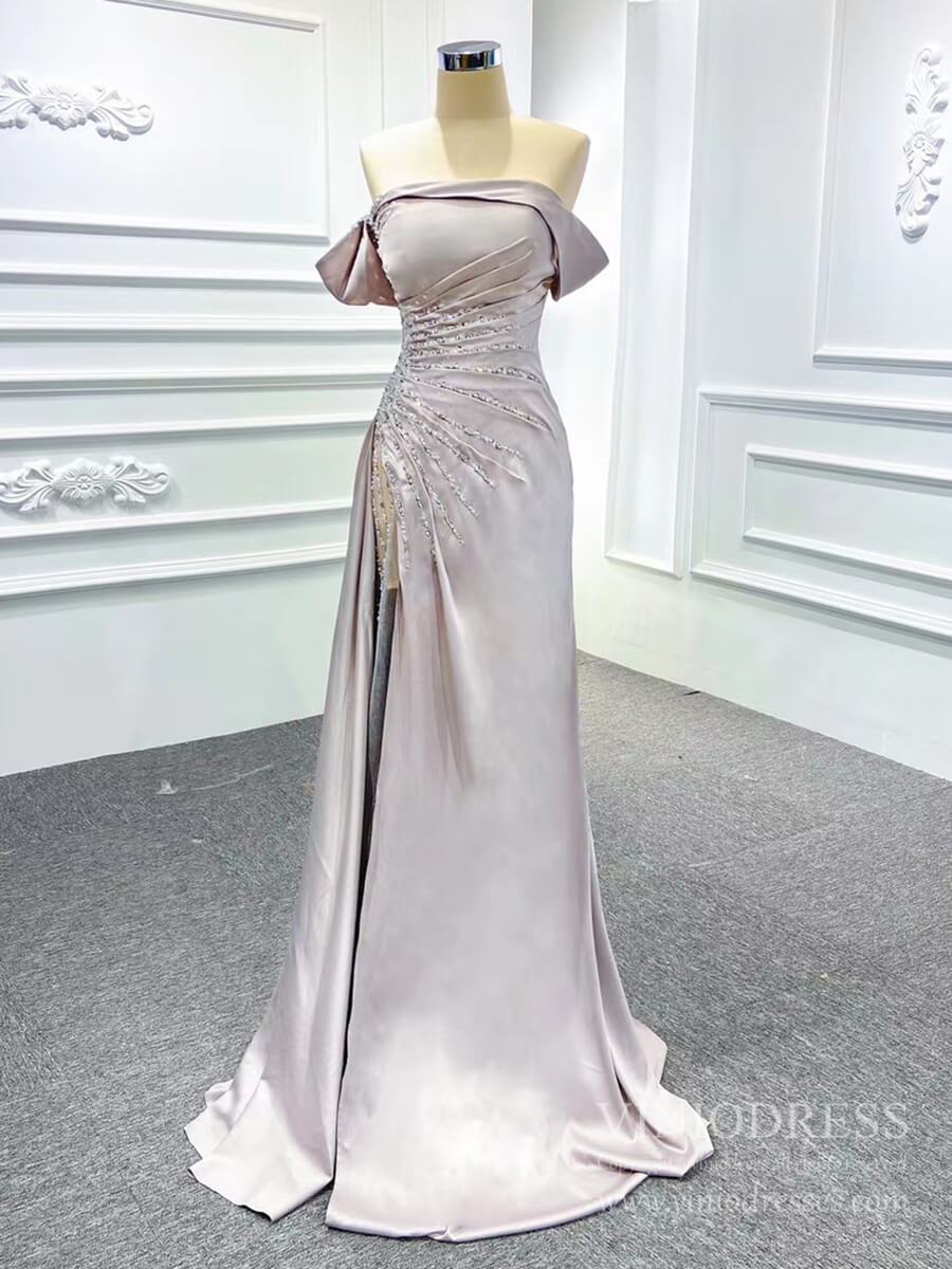 Sheath Red Formal Dress Pageant Gown with Removable Sleeves 67153 viniodress-prom dresses 2025 -Viniodress-Pale Mauve-Custom Size-