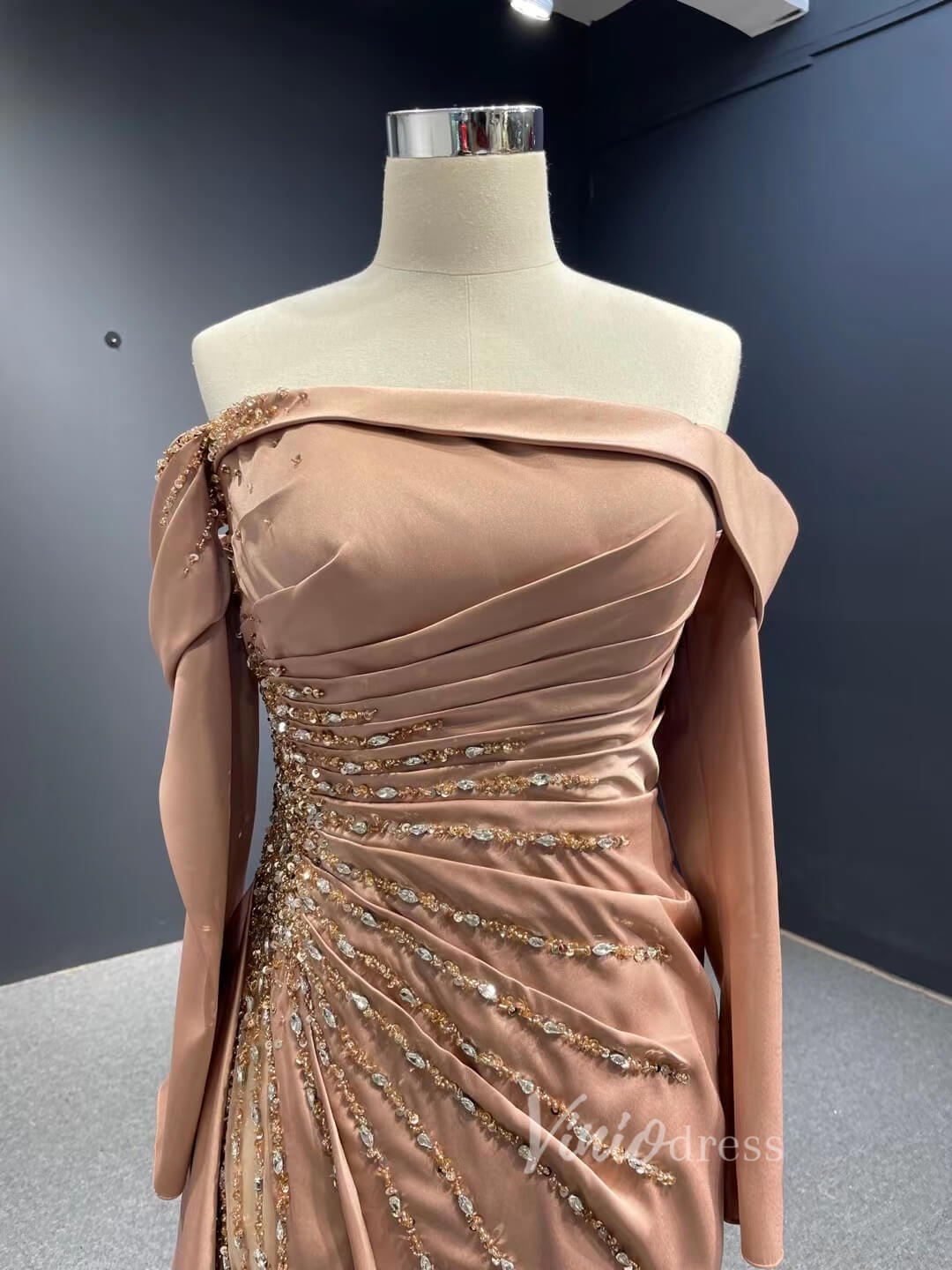 Sheath Red Formal Dress Pageant Gown with Removable Sleeves 67153 viniodress-prom dresses 2025 -Viniodress-Red-Custom Size-