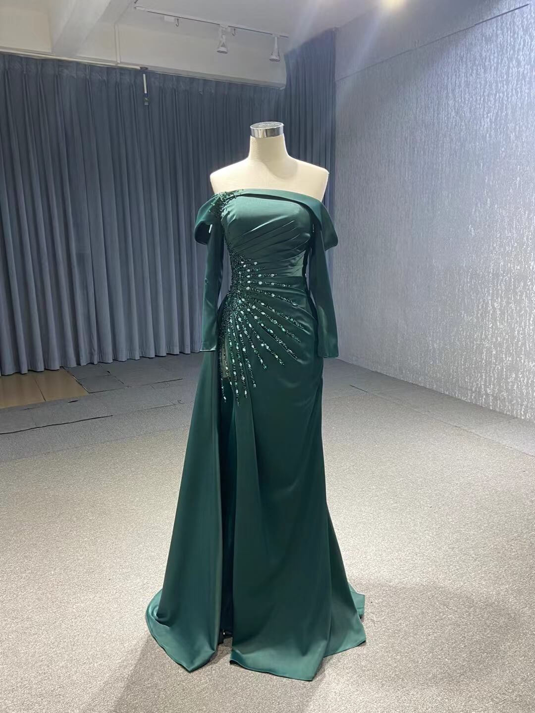 Sheath Red Formal Dress Pageant Gown with Removable Sleeves 67153 viniodress-prom dresses 2025 -Viniodress-Red-Custom Size-