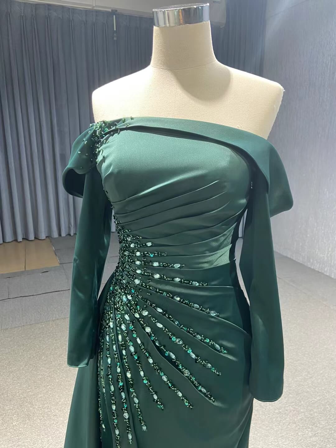 Sheath Red Formal Dress Pageant Gown with Removable Sleeves 67153 viniodress-prom dresses 2025 -Viniodress-Red-Custom Size-