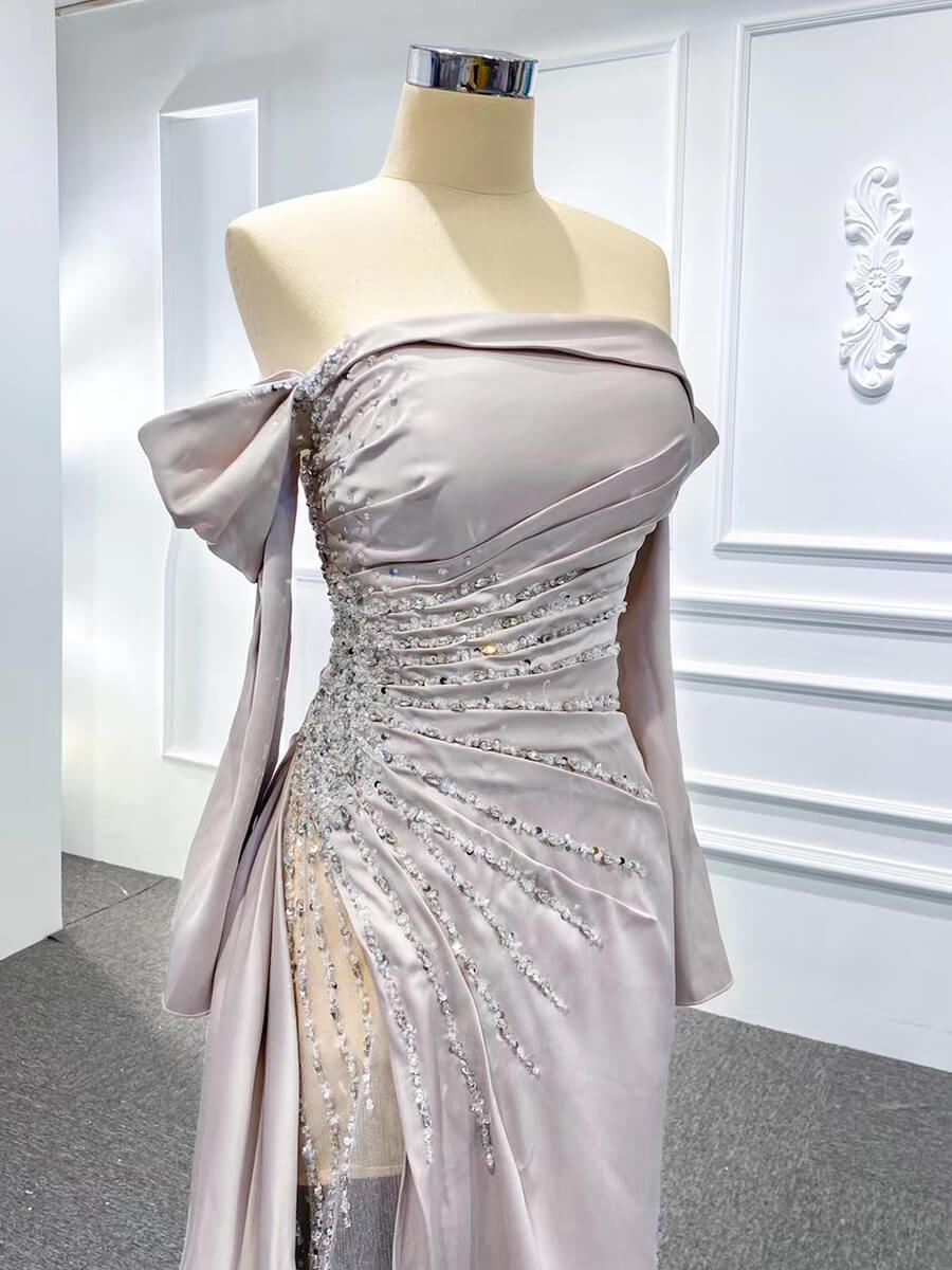 Sheath Red Formal Dress Pageant Gown with Removable Sleeves 67153 viniodress-prom dresses 2025 -Viniodress-Red-Custom Size-