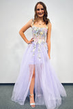 Sheer Lavender Lace Applique Prom Dresses Removalbe Overskirt FD4039-prom dresses-Viniodress-Viniodress