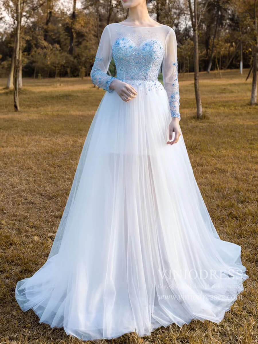 Prom Dress 2025 Sheer See Through Long Sleeve Prom Dresses 2020 FD1975-unique prom dresses-As Picture-Custom Size-Viniodress