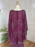 Prom Dress 2025 Shimmer Lace Mother of the Bride Dresses with Cape Burgundy Evening Dress 20071-unique prom dresses-Burgundy-US 2-Viniodress