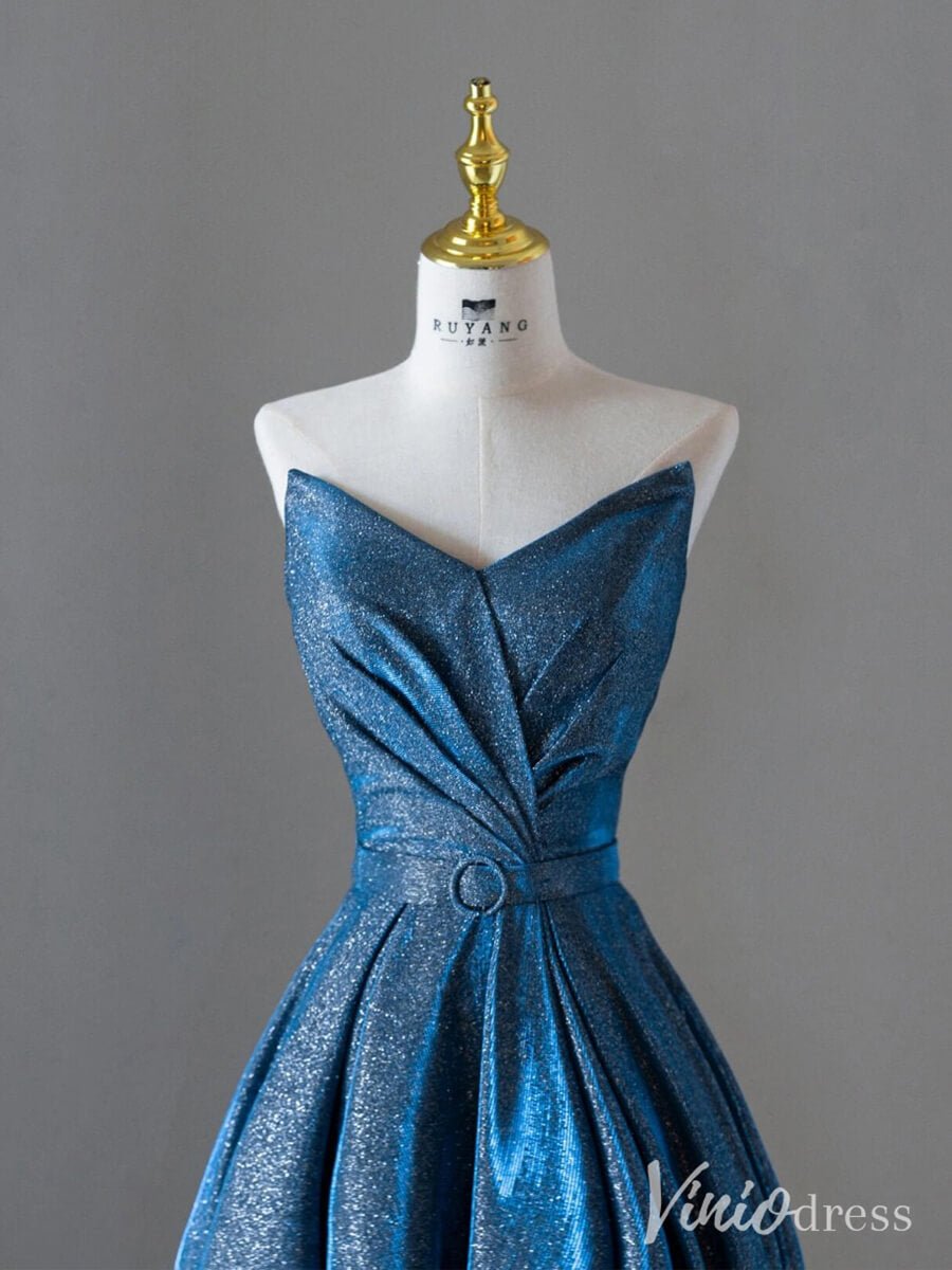 Shimmering Blue Sweetheart Prom Dresses Satin Formal Dress AD1326-prom dresses 2025 -Viniodress-Blue-Custom Size-