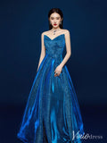 Shimmering Blue Sweetheart Prom Dresses Satin Formal Dress AD1326-prom dresses-Viniodress-Viniodress