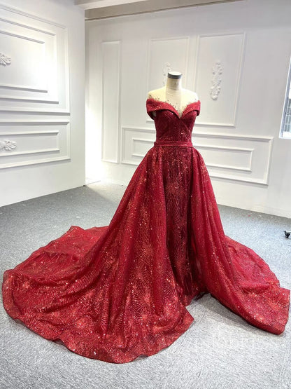 Shimmering Red Prom Dresses Sparkly Firework Dress FD1085 viniodress-prom dresses 2025 -Viniodress-Red-Custom Size-
