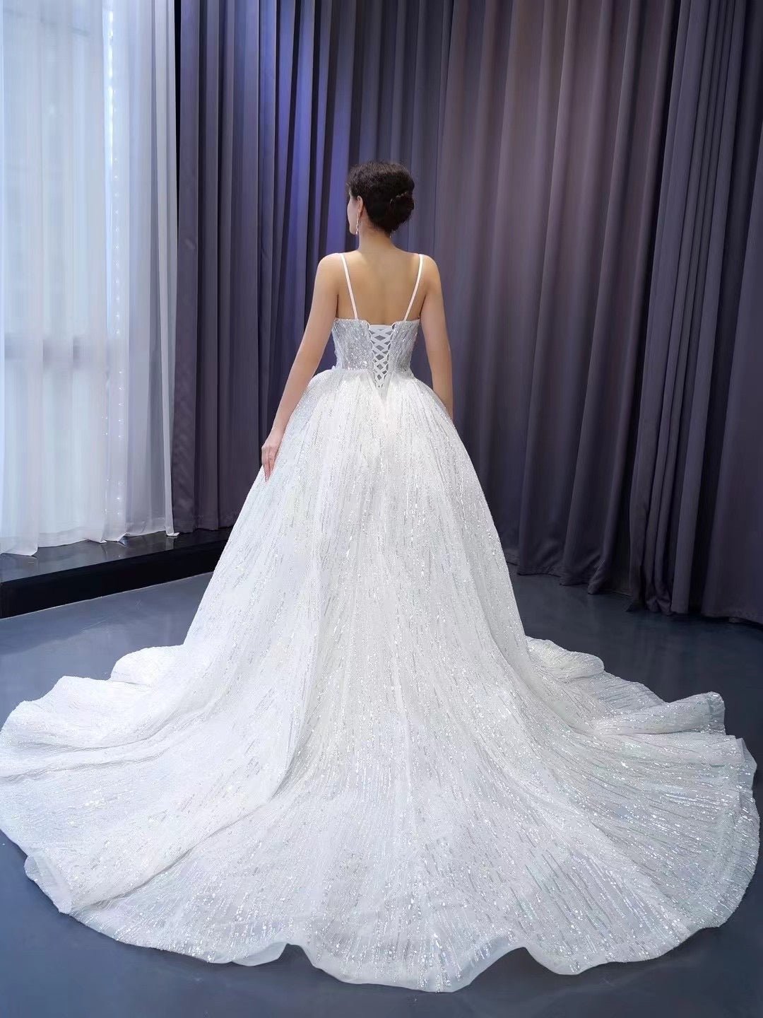 Shimmering Sequin Mermiad Wedding Dresses with Detachable Train and Sp Viniodress Shimmering Sequin Mermiad Wedding Dresses with Detachable Train and Sp Viniodress