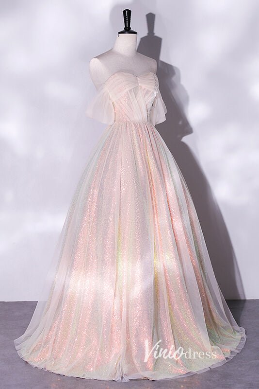 Shimmering Sequin Off the Shoulder Prom Dresses AD1005-prom dresses 2025 -Viniodress-Lavender-Custom Size-