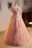 Shimmering Tulle Floral Prom Dresses Butterfly Pearl String Off the Shoulder 90059-prom dresses-Viniodress-Viniodress