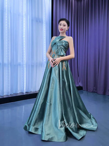 Shiny Princess Ball Gown Prom Dress Teal Blue Formal Dress 67417-Quinceanera Dresses 2025 -Viniodress-Teal-Custom Size-