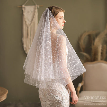 Shiny Start Veil Waist Length-Accessories 2025 -Viniodress-Ivory-