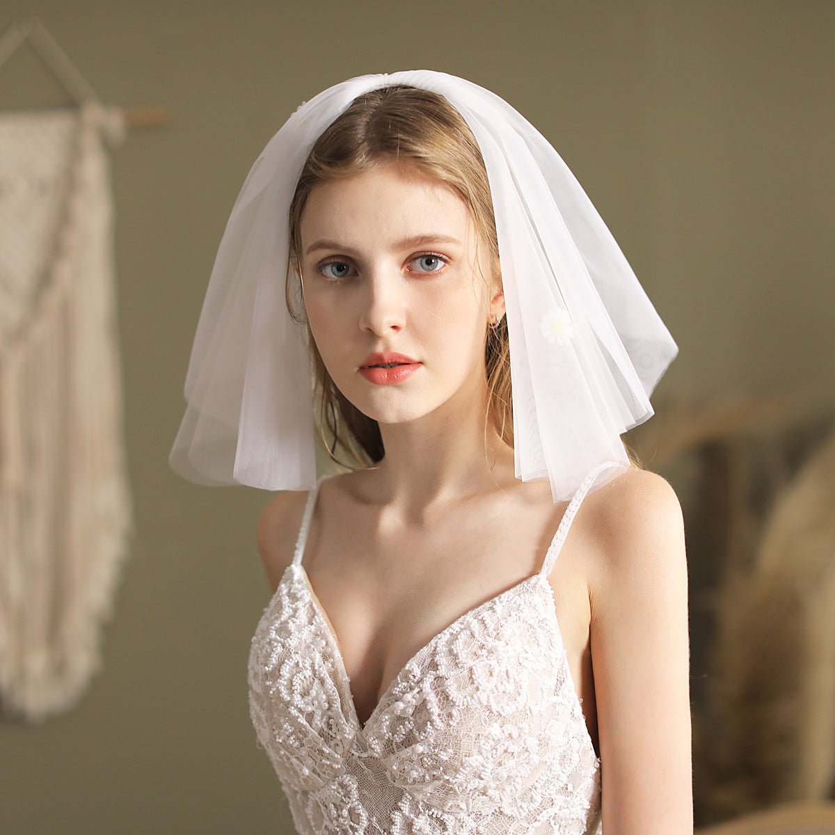 Short Blusher Veil-Accessories 2025 -Viniodress-Ivory-