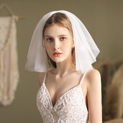 Short Blusher Veil-Accessories 2025 -Viniodress-Ivory-