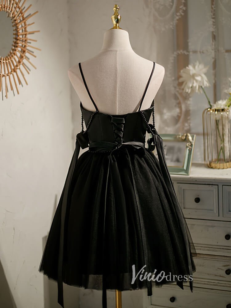 Short Homecoming Dresses A-line Tulle Little Black Dress SD1462-Homecoming Dresses 2025 -VINIODRESS-Ivory-Custom Size-