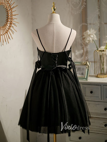 Short Homecoming Dresses A-line Tulle Little Black Dress SD1462-Homecoming Dresses 2025 -VINIODRESS-Ivory-Custom Size-