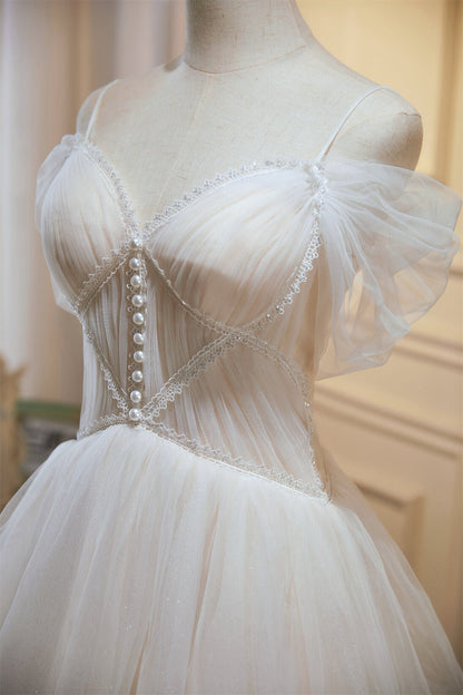 Short Homecoming Dresses Spaghetti Strap Graduation Dress SD1501-Dresses 2025 -Viniodress-Ivory-Custom Size-