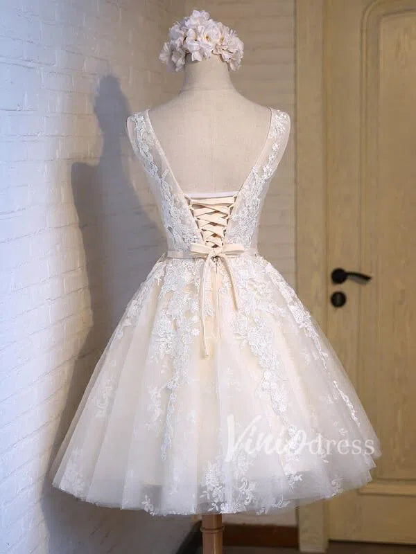 Short Light Blue Lace Homecoming Dresses SD1025-Homecoming Dresses 2025 -Viniodress-Light Blue-Custom Size-