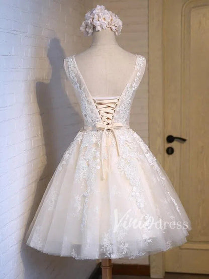 Short Light Blue Lace Homecoming Dresses SD1025-Homecoming Dresses 2025 -Viniodress-Light Blue-Custom Size-