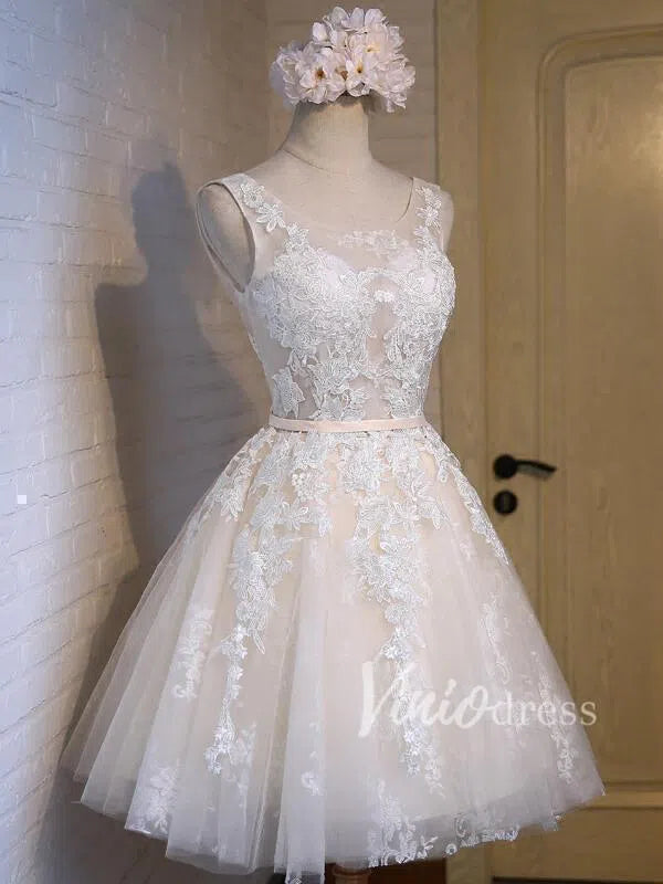 Short Light Blue Lace Homecoming Dresses SD1025-Homecoming Dresses 2025 -Viniodress-Light Blue-Custom Size-