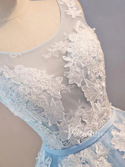 Short Light Blue Lace Homecoming Dresses SD1025-Homecoming Dresses 2025 -Viniodress-Light Blue-Custom Size-