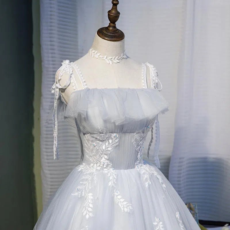 Short Silver Tulle Homecoming Dresses with Sleeves SD1365-Homecoming Dresses 2025 -VINIODRESS-A-Silver-US2