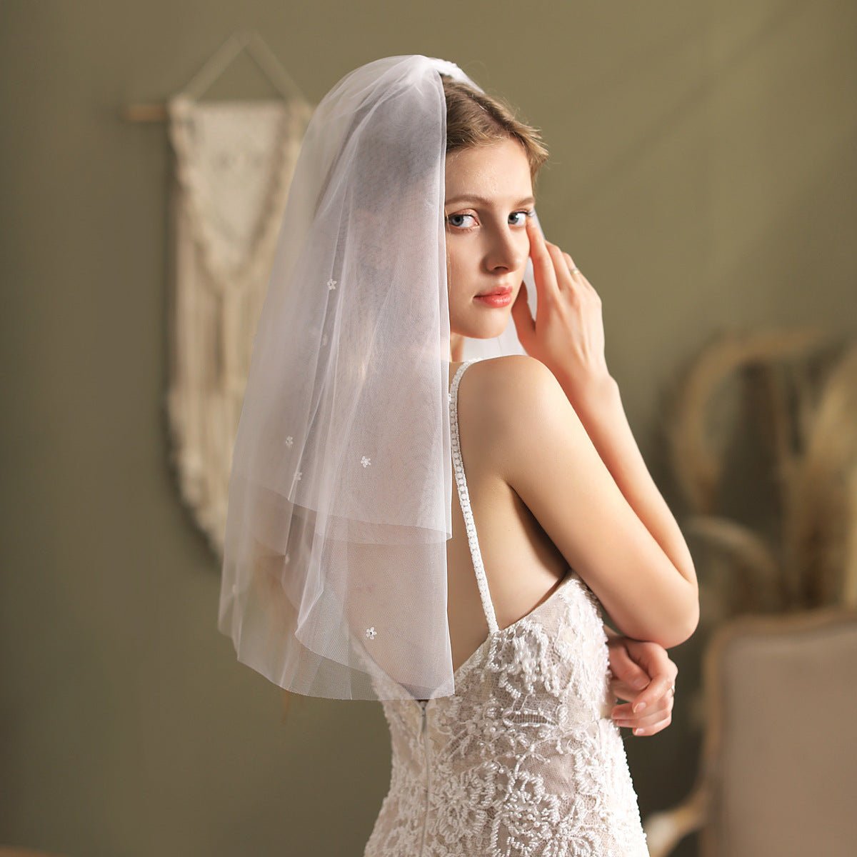 トップス THEREDTHREAD veil bare tops gryxwh Pencil Edge Veil with Blusher - Shop Wedding Veils | Dareth Colburn