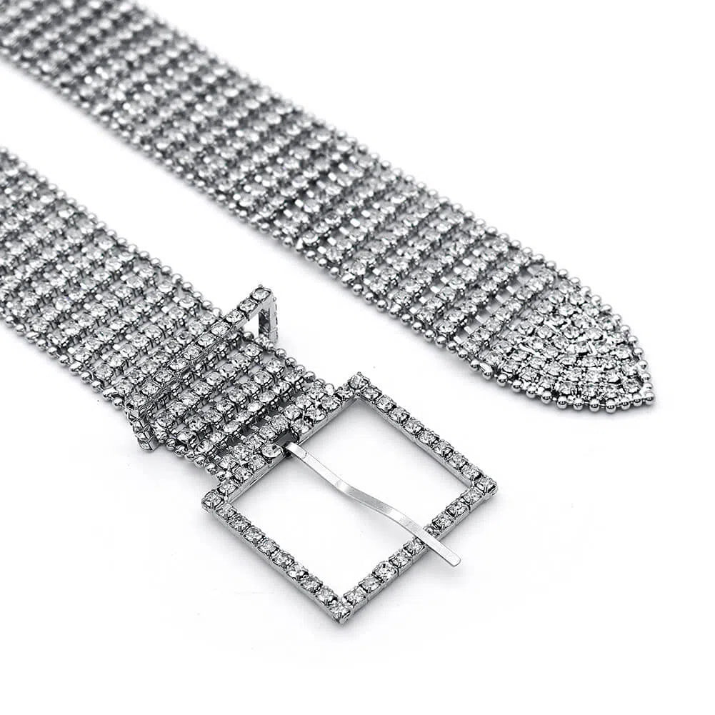 Silver Crystal Belt for Women AC1076-Bridal Jewelry 2025 -Viniodress-Silver-