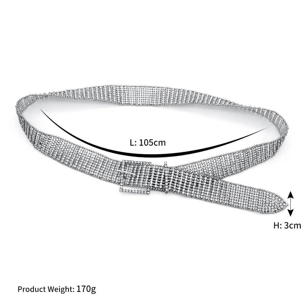 Silver Crystal Belt for Women AC1076-Bridal Jewelry 2025 -Viniodress-Silver-