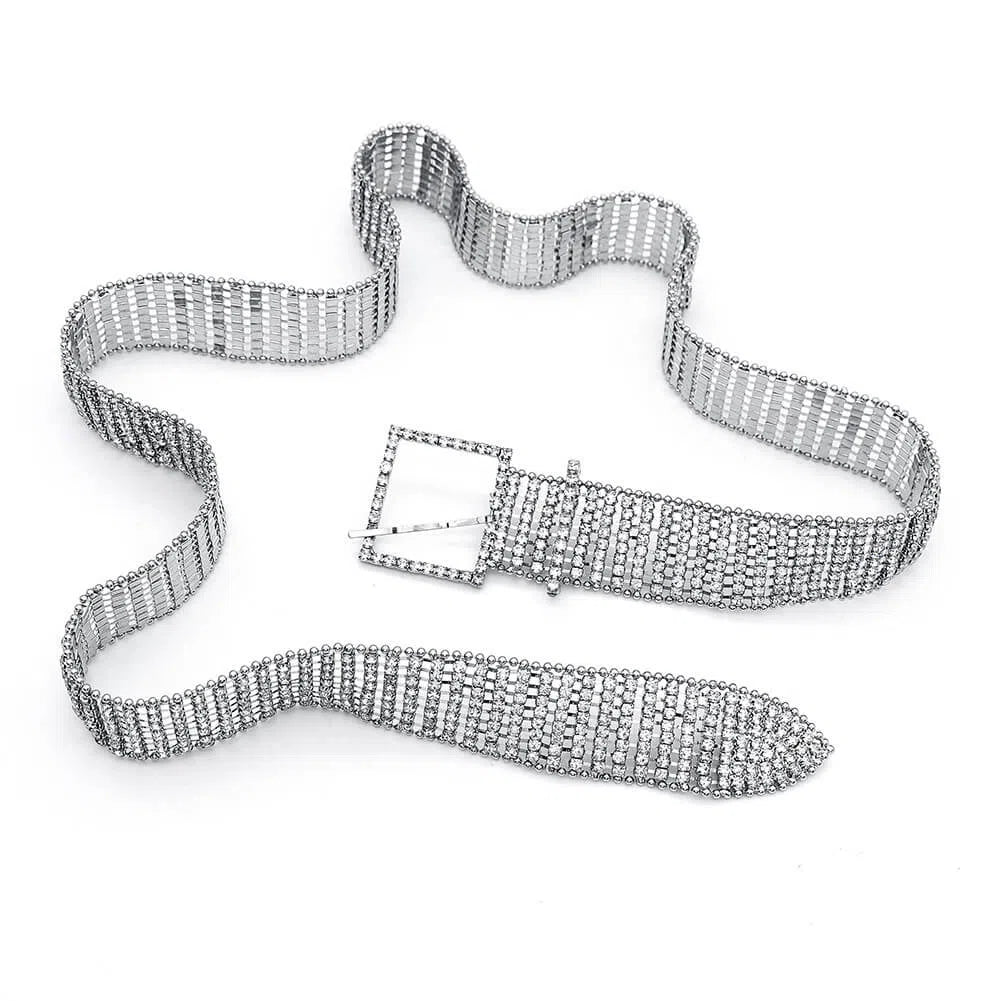 Silver Crystal Belt for Women AC1076-Bridal Jewelry-Viniodress-Silver-Viniodress