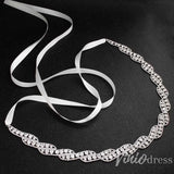 Silver Crystal Bridal Sashes Viniodress AC1045-Sashes & Belts-Viniodress-Silver-Viniodress