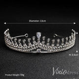 Silver Crystal Princess Tiara Vintage Bridal Tiaras AC1085-Headpieces-Viniodress-Silver-Viniodress