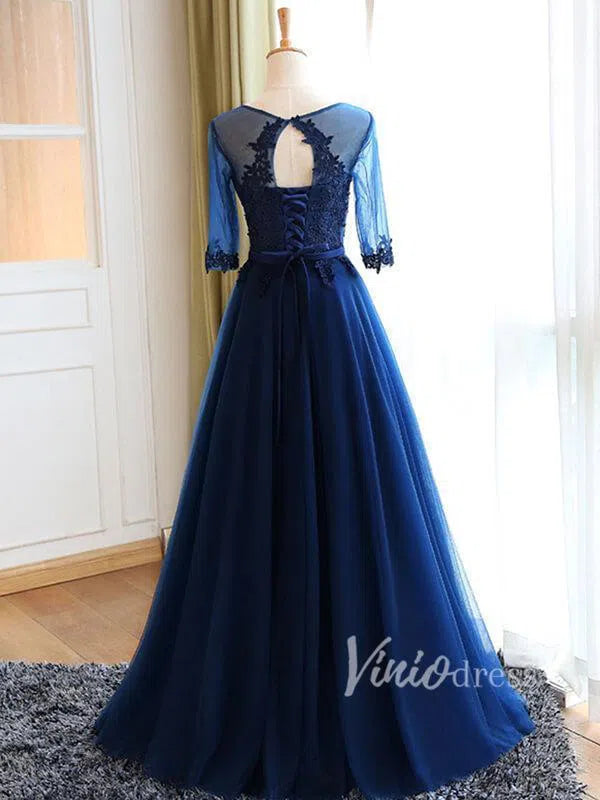 Silver Grey Mother of the Bride Dresses with Sleeves FD1326-formal dresses 2025 -Viniodress-Silver-Custom Size-