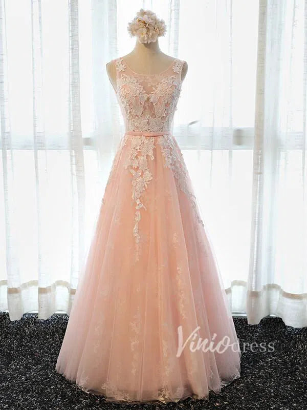 Silver Sleeveless Lace Bridesmaid Dresses FD1330-formal dresses 2025 -Viniodress-Silver-Custom Size-