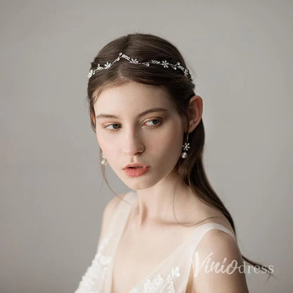 Silver Snow Crystals Headband Viniodress ACC1101-Headpieces 2025 -Viniodress-Silver-
