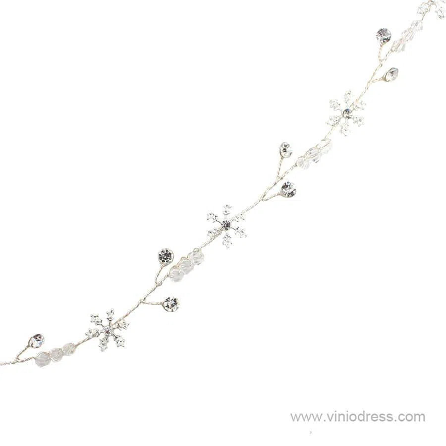 Silver Snow Crystals Headband Viniodress ACC1101-Headpieces 2025 -Viniodress-Silver-