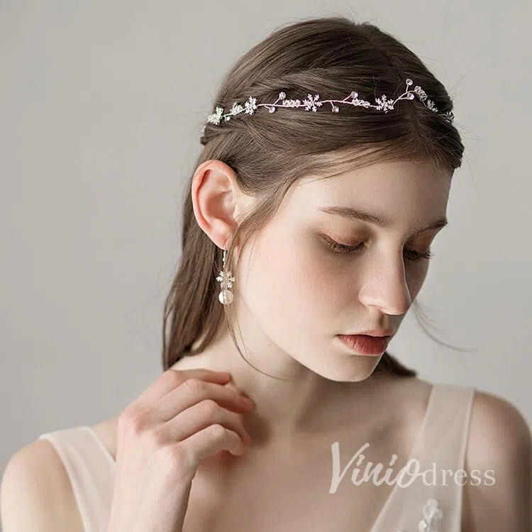 Silver Snow Crystals Headband Viniodress ACC1101-Headpieces 2025 -Viniodress-Silver-