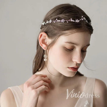 Silver Snow Crystals Headband Viniodress ACC1101-Headpieces 2025 -Viniodress-Silver-