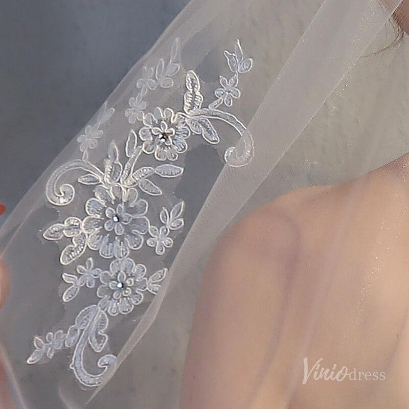 Simple 1 Tier Veil Viniodress TS17151-Bridal Veil 2025 -Viniodress-Ivory-